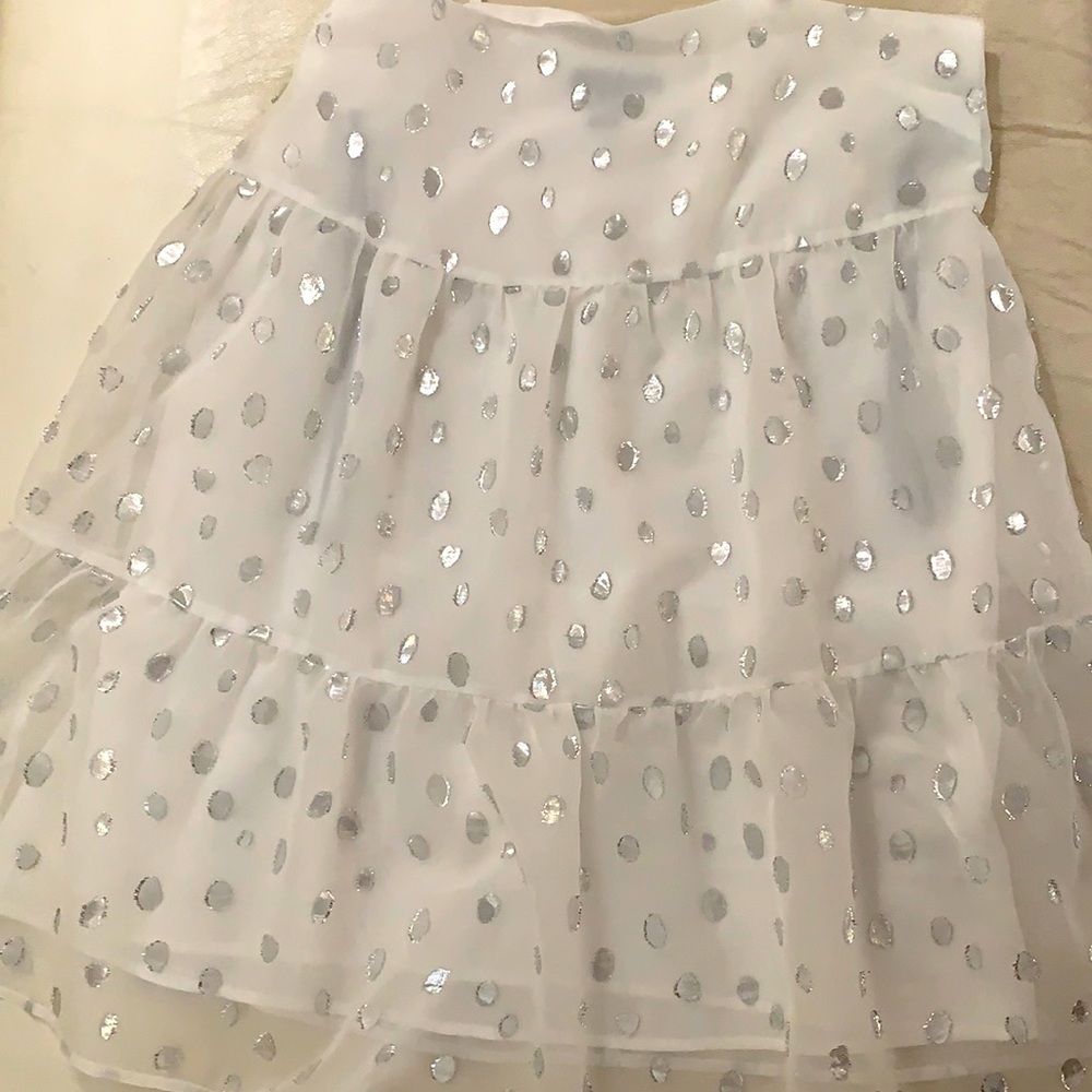 Forever 21 Silver/Metallic/White Babydoll Dress